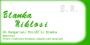 blanka miklosi business card